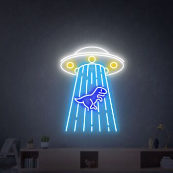 Bring a Cosmic Glow to Your Bedroom, Office, or Party with Ufo Dragon Neon Signs LED Light - Perfect for Space-Themed Wall Decor.