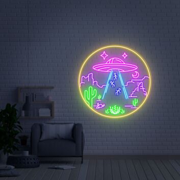 Transform Your Space into a Cosmic Oasis with Ufo Neon Sign: Perfect for Game Rooms, Bars, and Sci-Fi Themed Parties