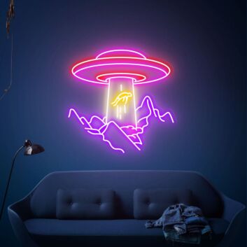 Light Up Your Evenings: Bedroom UFO Sign for Enchanting Wall Decor at Parties, Weddings, and Home Gatherings.