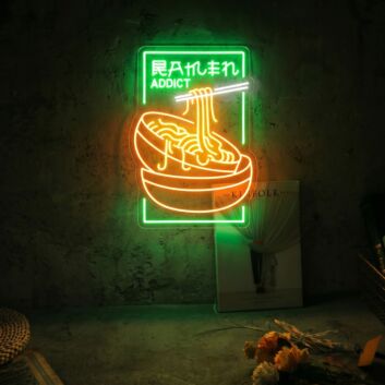 Brighten Up Your Kitchen, Sushi Bar, or Asian-Inspired Space with the Wok In Box Led Neon Sign Ramen Japanese Noodles Led Neon Light