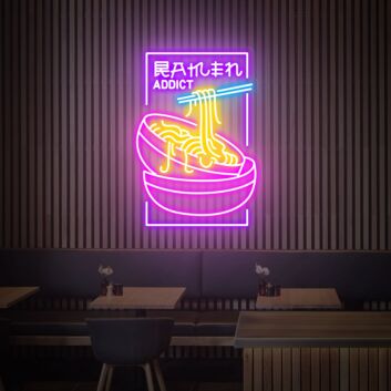 Brighten Up Your Kitchen, Sushi Bar, or Asian-Inspired Space with the Wok In Box Led Neon Sign Ramen Japanese Noodles Led Neon Light