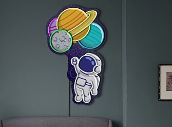 Brighten Up Your Space-Themed Room, Bar, or Party with the Astronomical Charm of Astronaut Neon Sign Spaceman Neon Planet Neon Astronaut Artwork Wall Decor.