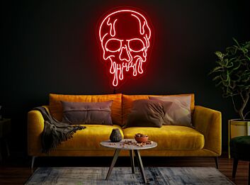 Elevate Your Space: Dripping Skull Neon Sign Wall Art for Home Decor, Office Ambiance, or Hauntingly Chic Bar and Party Settings