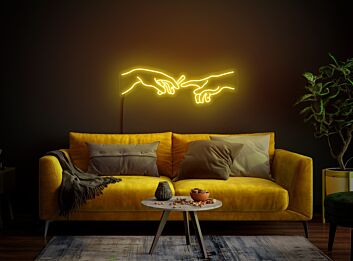 Brighten Your Bar, Office, and Special Events with the Artistic Smoking Hand Neon Sign - Creation Of Adam's Hands of God Light Smoke Neon Sign