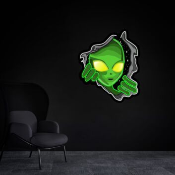 Transform Your Space: Acrylic Board Rip Apart The Starry Sky Alien Led Uv Led Neon Sign - Perfect for Bars, Gaming Rooms, and Sci-Fi Themed Events.