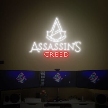 Elevate Your Gaming Space or Bar Ambiance with the Assassin&#039;s Creed Art LED Neon Sign Wall Art Gift