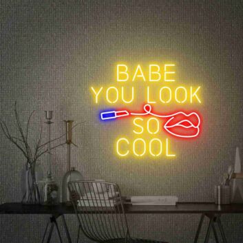 Brighten Up Your Space: Babe You Look So Cool Led Neon Sign for Bars, Parties, and Home Decor