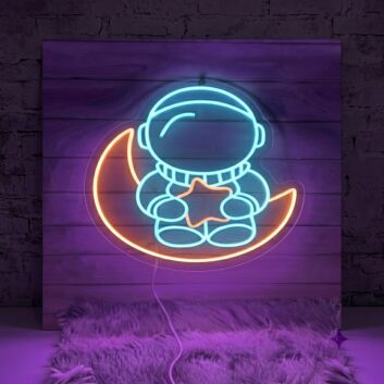 Brighten Your Space with Baby Astronaut Led Neon Sign for Home Decor, Parties, and More