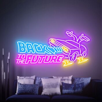 Brighten Up Your Space: Back To The Future Led Neon Sign For Wall Art Perfect for Home Decor, Office Vibes, and Retro Theme Parties.