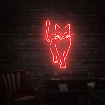 Brighten Your Spaces: Cat Led Neon Sign Bedroom Decor Animal Lover Gifts Perfect for Home, Office, and Party Ambiance.