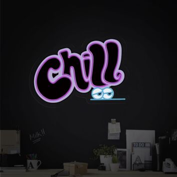 Brighten Your Space: The Chill Wall Decoration Led Uv Led Neon Sign for House - Perfect for Home Decor, Office Ambience, and Storefronts.