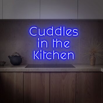 Add a Warm Glow to Your Culinary Space and Celebrations with Cuddles In The Kitchen Neon Sign Kitchen Decoration.
