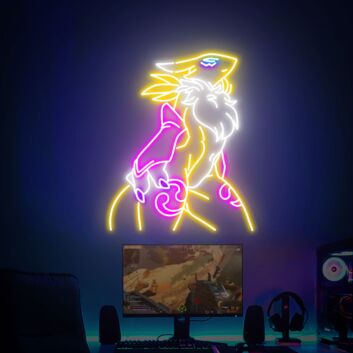 Brighten Your Gamer Space: Digimon Renamon Led Neon Sign for Home Decor, Gaming Rooms, and Anime Parties