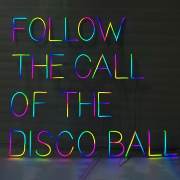 &#39;Follow The Call Of The Disco Ball&#39; Neon Sign