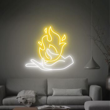 Spark Joy in Your Space: Perfect for Wedding, Bar, and Birthday Celebrations - Flame Hand Fire Led Light Birthday Gift Wall Decor Led Neon Sign