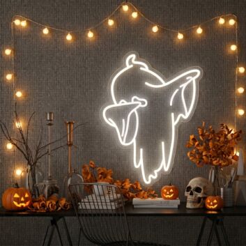 Brighten Your Halloween Party and Home with the Ghost Spooky Halloween LED Neon Sign - Perfect for Wall Art and Adding a Haunting Vibe to Bars and Events