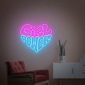 Brighten Up Your Space with Girl Power Party Sign Wall Decor Light Sign - The Perfect Gift for Women and a Fun Addition to Any Home, Office, Store, Bar, or Wedding Celebration.