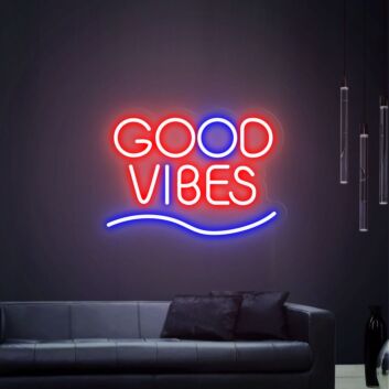Brighten Your Space: Perfect for Home Decor, Bars, and Weddings - Good Vibes Led Neon Sign For Party Wall Art