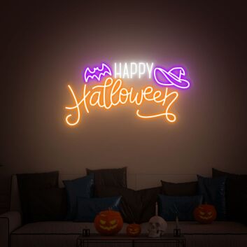 Brighten Up Your Spooky Celebrations and Home Ambiance with Halloween Decor LED Neon Sign for Parties, Events, and Wall Decor.