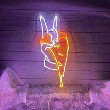 Enhance Your Space: Hand Pizza Led Neon Sign – Perfect for Kitchen Decor, Office Vibes, or Bar Ambiance, a Unique Gift for Pizza Lovers.