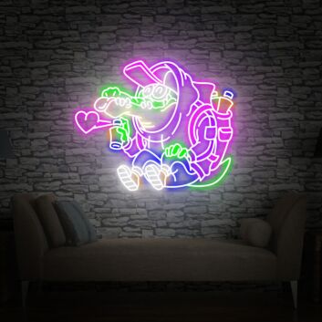 Brighten Up Your Space: Hip-Hop Crocodile Led Neon Sign Alligator Decor for Bars, Parties, and Trendy Home Interiors