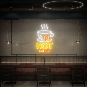 Brighten Up Your Cafe or Kitchen: Hot Coffee Led Neon Sign for an Inviting Coffee Shop Atmosphere and Cozy Home Decor.