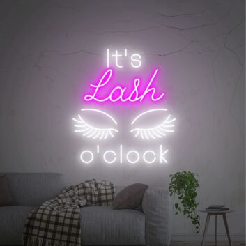 Brighten Up Your Beauty Salon, Home Spa or Makeup Party with "It's Lash O'Clock" LED Neon Sign Wall Decor Business Sign