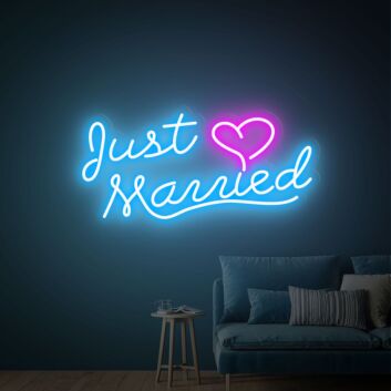 Elevate Your Wedding and Home Ambiance with the Just Married LED Neon Sign for Romantic Celebrations and Cozy Decor.