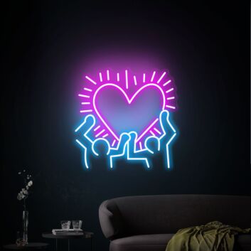 Brighten Your Space with Keith Haring Love Art Neon Light for Home Decor, Bars, and Celebrations