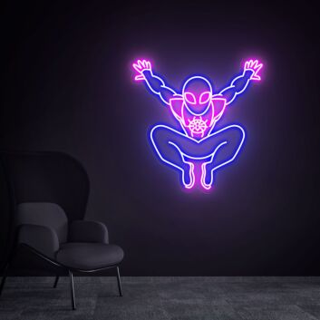 Brighten Your Child's Room or Superhero-Themed Parties with Miles Morales Spiderman Led Neon Sign Wall Art Superhero Decor.
