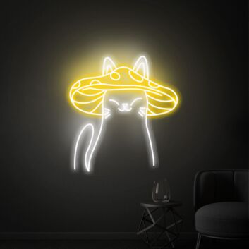 Elevate Your Space: Mushroom Cat Led Neon Sign for Whimsical Home Decor, Office Ambiance, and Unique Store Display