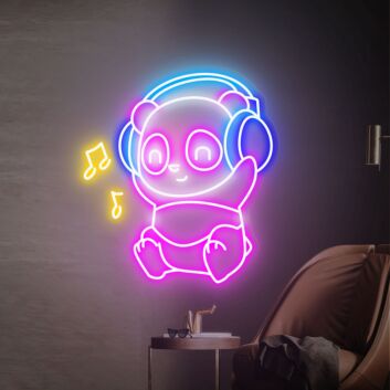 Brighten Your Kids' Space and Celebrate Special Occasions with Panda Led Neon Sign Cute Panda Wall Art Light for Room Decor, Parties, and Weddings.