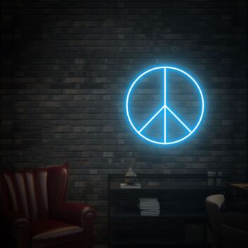 Brighten Your Space: Peace Symbol Led Neon Sign for Serene Home Decor, Office Vibes, and Chill Bar Atmospheres