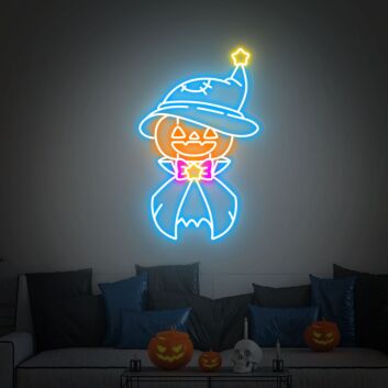 Transform Your Halloween Celebration with Pumpkin Led Neon Sign - Perfect for Home, Office, or Bar Halloween Wall Decor.