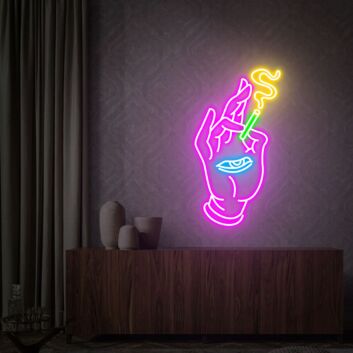 Brighten Your Home, Office, or Bar: The Versatile Smoking Hand-Eye Led Neon Sign Wall Decor Customized Led Neon Sign Neon Light Sign Art for a Unique Atmosphere.
