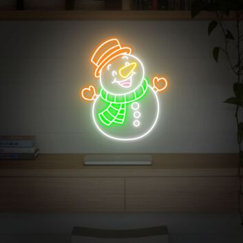 Brighten Your Festivities: Snowman Led Neon Sign for Xmas Party, Holiday Home Decor, and Perfect Christmas Gift Wall Art.
