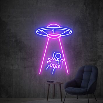 Bring the Extraterrestrial Vibe to Your Spaces with Ufo Led Neon Signs - Perfect for Bedroom Ambience, Party Walls, and Novelty Office or Bar Decor.
