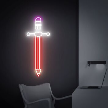 Brighten Your Special Celebrations: Wall Decor Custom Led Sign Birthday Present Neon Sign Sword for Weddings, Birthdays, and Home Bars.