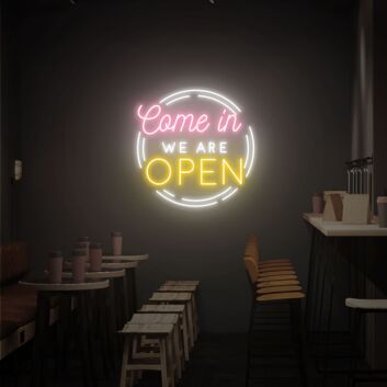 Brighten Your Storefront, Office, or Bar: We Re Open Business Logo Open Led Light - Ideal for Welcoming Customers with Style.