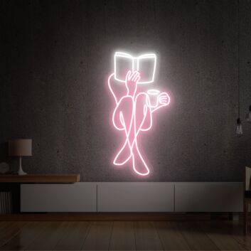 Elevate Your Space: Woman Reading LED Neon Signs for Charming Home Decor, Cozy Reading Nooks, and Unique Birthday Gifts