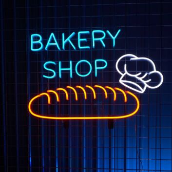 Bakery Shop Bread and Chef Hat LED Neon Sign