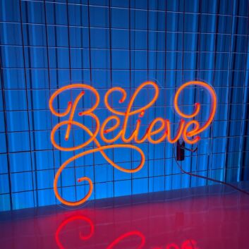 Enhance Your Space: Believe LED Neon Sign Custom Text for Home Decor, Office Vibes, Storefronts, and Celebratory Events