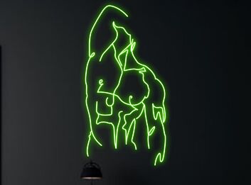 Brighten Up Your Bar, Club or Gay Pride Event with Bikini Naked Male Led Neon Sign Gay Body Club Neon Led Sign Green.