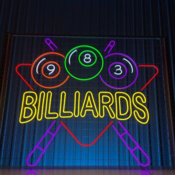 Enhance Your Billiard Room, Pub, or Man Cave with Billiard Game LED Sign - Custom Billiard Neon Light Decor Perfect for Entertainment Spaces.