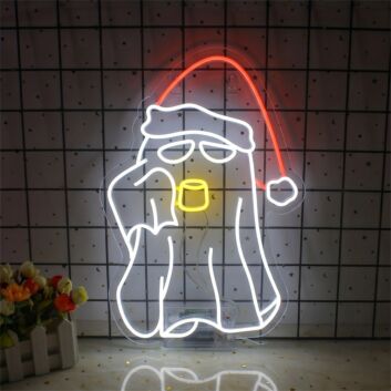 Spookify Your Space: Boo Ghost Christmas LED Neon Sign for Festive Home, Office, and Party Decor