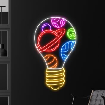 Brighten Up Your Space: Bulb Galaxy Led Neon Sign for Vibrant Home Decor, Office Ambiance, and Festive Christmas Celebrations.