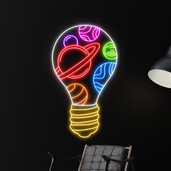 Brighten Up Your Space: Bulb Galaxy Led Neon Sign for Vibrant Home Decor, Office Ambiance, and Festive Christmas Celebrations.
