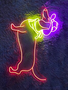 Brighten Up Your Space: Cowboy Dachshund Hotdog Led Neon Sign for Bars, Home Decor, and Unique Office Settings