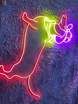 Brighten Up Your Space: Cowboy Dachshund Hotdog Led Neon Sign for Bars, Home Decor, and Unique Office Settings