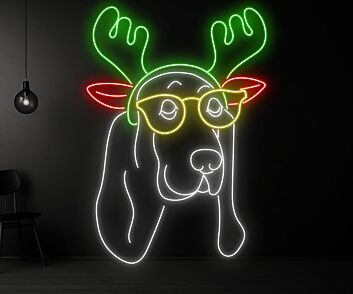 Light Up Your Festivities: Dazzle Your Home, Office, and Holiday Gatherings with the Dachshund Christmas LED Sign Neon Light Decor.
